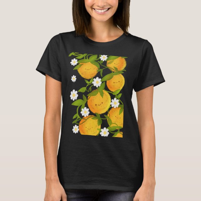 Camiseta Jardim de Árvores de Laranjas de Verão (Frente)