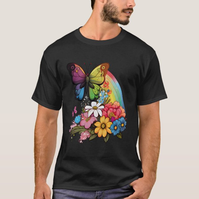 Camiseta Jardim de Borboletas Inseto Bonito (Frente)