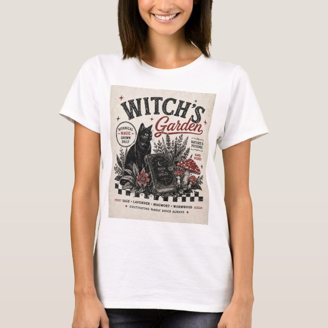 Camiseta Jardim de Bruxas Halloween Retro  (Frente)