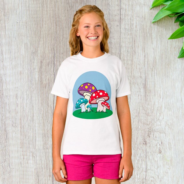 Camiseta Jardim de Cogumelos Vibrantes (Criador carregado)