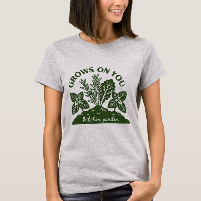 Camiseta Jardim De Ervas Da Cozinha Cresce Em Você (Frente)