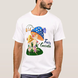Camiseta Jardim de Fadas Arte de Cogumelo Mágico Fofo