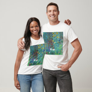 Camiseta Jardim de fazenda com girassóis por Gustav Klimt