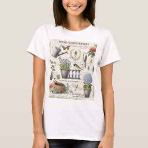Camiseta Jardim de flores da fazenda francesa do Modern Vin