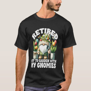 Camiseta Jardim de Flores de Tulipa Gnome de Aposentadoria 