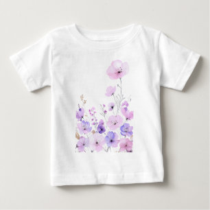 Camiseta Jardim de Flores Silvestres Pastel em Flor Suave