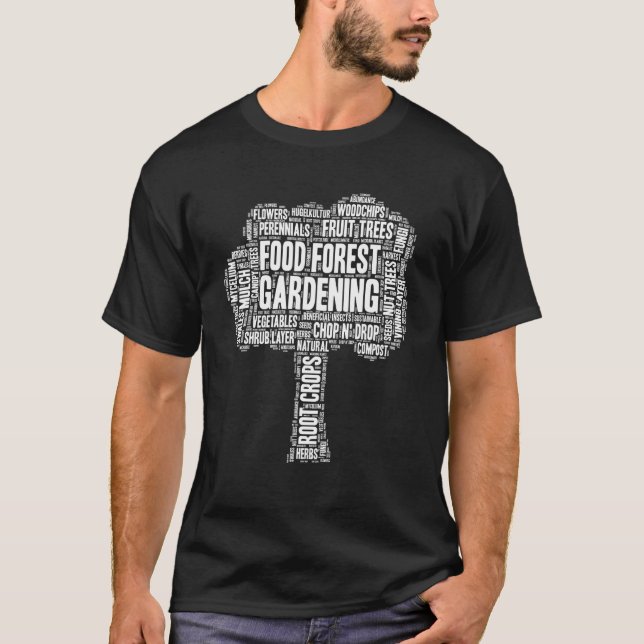 Camiseta Jardim de Floresta Comestível Projeto de Jardim (Frente)