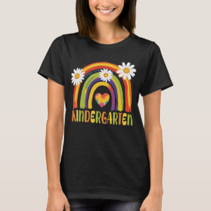 Camiseta Jardim de Infância Arco-Íris de Volta aos Professo