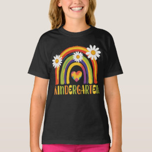 Camiseta Jardim de Infância Arco-Íris de Volta aos Professo
