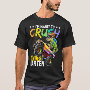 Camiseta Jardim De Infância Dinossauro Caminhão Monstro De