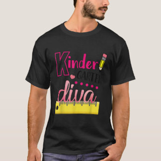 Camiseta Jardim De Infância Diva Cute Primeiro Dia Da Escol