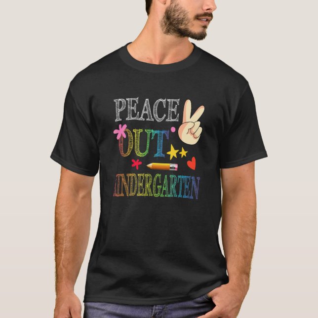 Camiseta Jardim De Infância Do Peace Out No Último Dia Da I (Frente)
