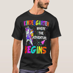 Camiseta Jardim de Infância do Unicórnio Dabbing Onde a Ave