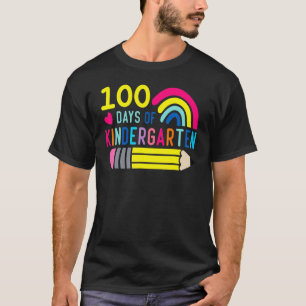 Camiseta Jardim De Infância Feliz 100 Dias De Escola De Vol