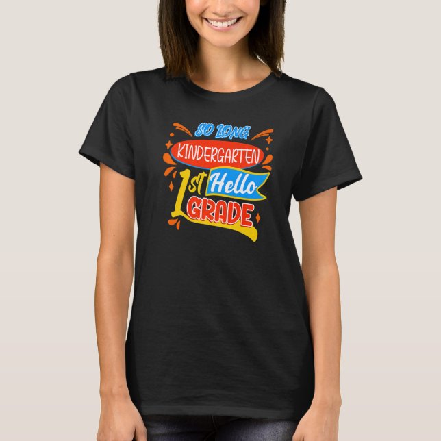 Camiseta Jardim de Infância Longo Alô 1 rua De Volta Para (Frente)