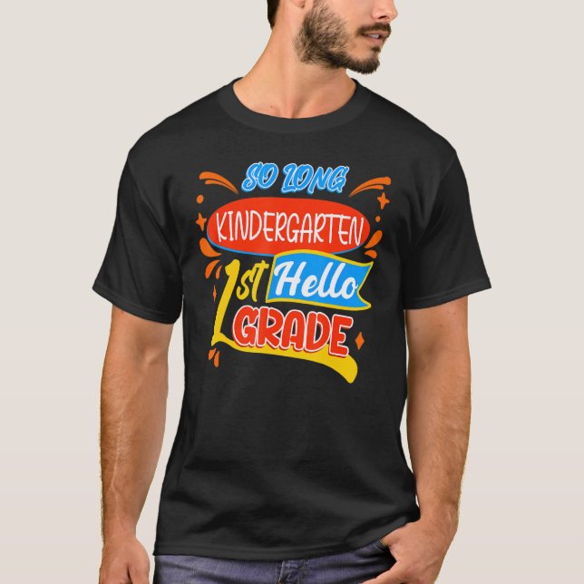 Camiseta Jardim de Infância Longo Alô 1 rua De Volta Para (Frente)