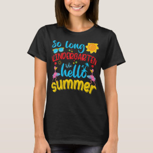 Camiseta Jardim de Infância Longo Olá Verão do Dia Passado