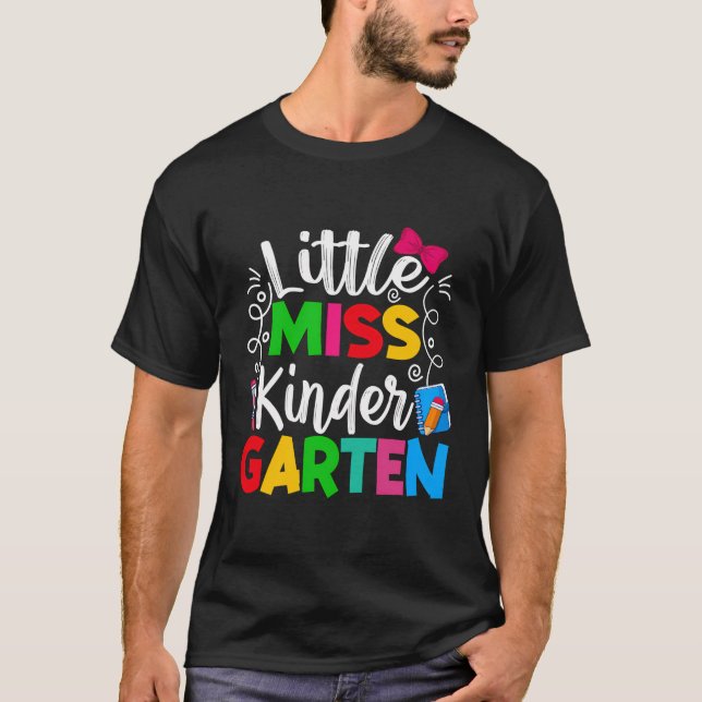 Camiseta Jardim de Infância Menina De Volta Aos Estudantes  (Frente)
