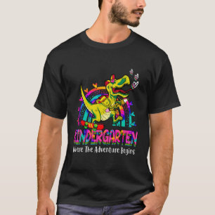 Camiseta Jardim De Infância Onde A Aventura Começa Dinossau