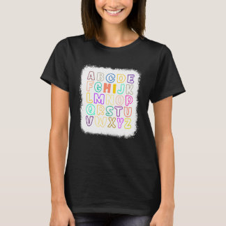 Camiseta Jardim de Infância Pré K Olá Alfabeto De Volta à E