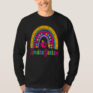 Camiseta Jardim de Infância Professor Arco-íris Bem-vindo d