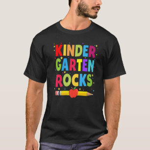 Camiseta Jardim De Infância Rocha De Volta Para Estudante D