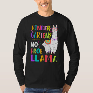 Camiseta Jardim de Infância Sem Prob Llama Meninas Professo