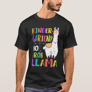 Camiseta Jardim de Infância Sem Prob Llama Meninas Professo