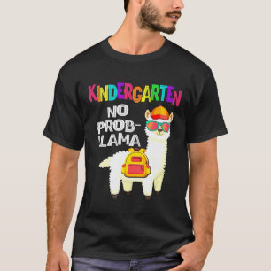 Camiseta Jardim de Infância Sem Prob Llama Primeiro Dia de