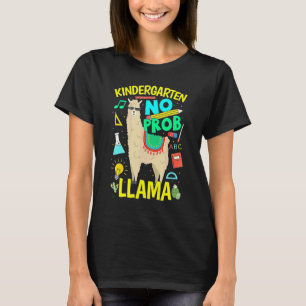 Camiseta Jardim de infância sem problema lhama volta às aul