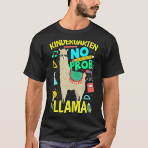Camiseta Jardim de Infância Sem Problema Lhama Volta às Aul