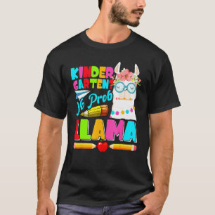 Camiseta Jardim de Infância Sem Problema Llama Primeiro Dia
