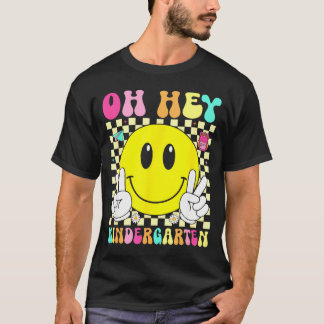 Camiseta Jardim de infância sorriso retrô de volta às aulas