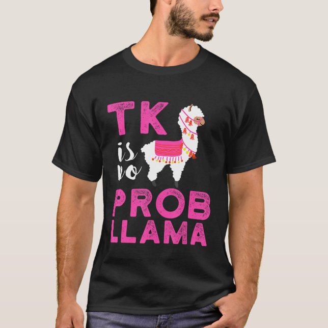 Camiseta Jardim de Infância Transitório TK Llama No Prob La (Frente)