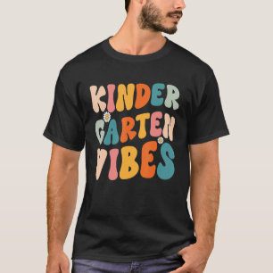 Camiseta Jardim De Infância Vibes Kinder Tripulação Retrô P