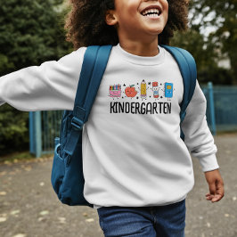 Camiseta Jardim de Infância Volta às Aulas Doodle Fofo 