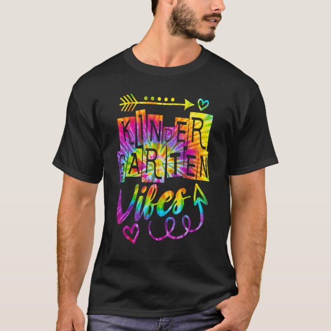 Camiseta Jardim De Infância Volta Para Professora De Tie Dy (Frente)