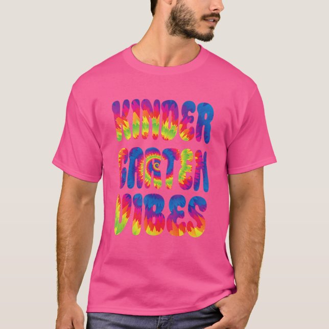 Camiseta Jardim De Infância Volta Para Professora De Tie Dy (Frente)