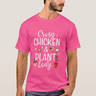 Camiseta Jardim de Jardinagem de Frango Louco