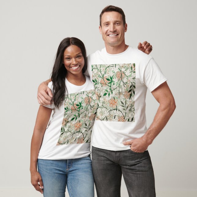 Camiseta Jardim de Jasmim William Morris Flor Clássica (Unissex)