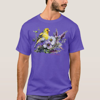 Camiseta Jardim de Lavanda de Pássaros do Quintal Americano