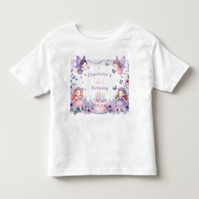 Camiseta Jardim de Leite Roxo Encantado - Aniversário (Frente)