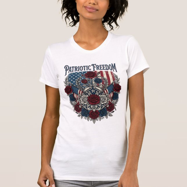 Camiseta Jardim de Rosas Patrióticas (Frente)