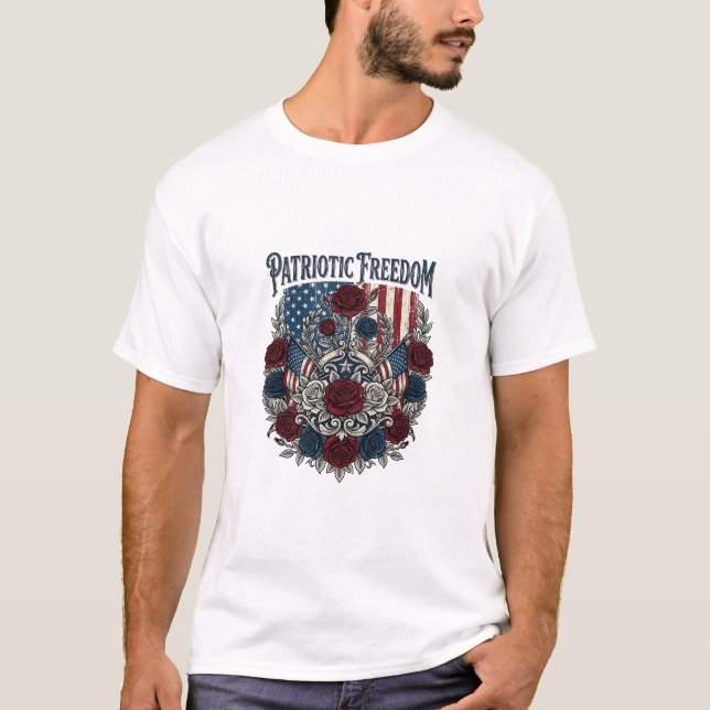 Camiseta Jardim de Rosas Patrióticas (Frente)