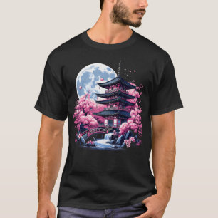 Camiseta Jardim de Sakura Geisha Monte Fuji Flor de Cerejei