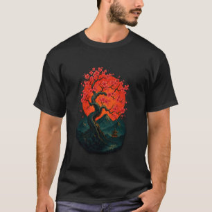 Camiseta Jardim de Sakura Japonês Gêisha Monte Fuji Flor de