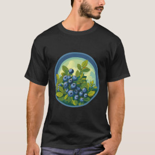 Camiseta Jardim de Vegan, Fruta de Fruta de mirtilos