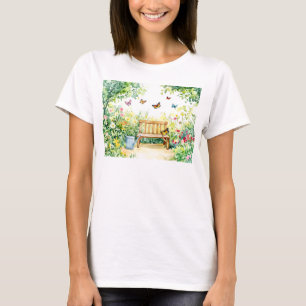 Camiseta Jardim de Verão com Borboletas