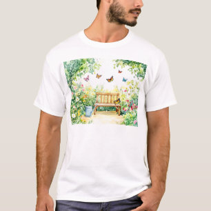 Camiseta Jardim de Verão com Borboletas