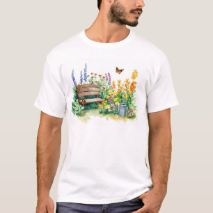 Camiseta Jardim de Verão com Borboletas